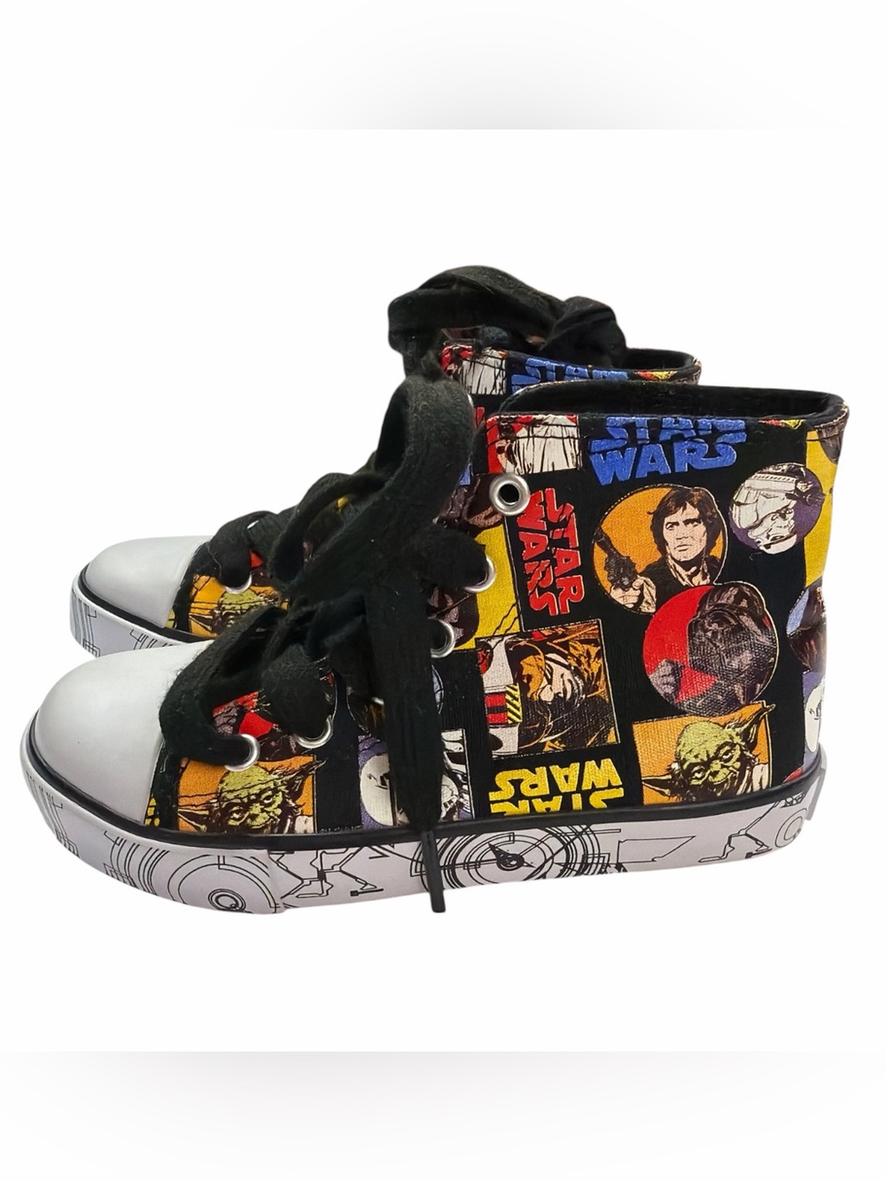 Star Wars Hi-Top Toddler Sneakers Comic Strip Style Size 11